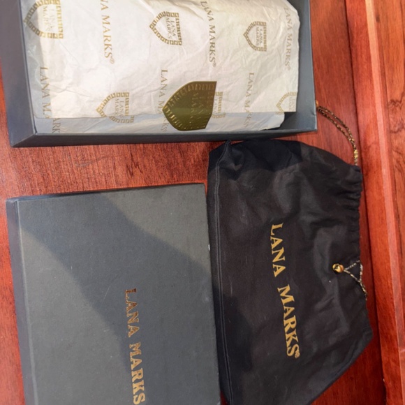 Lana Marks Medium metallic alligator print shoulder bag/clutch - Picture 9 of 9